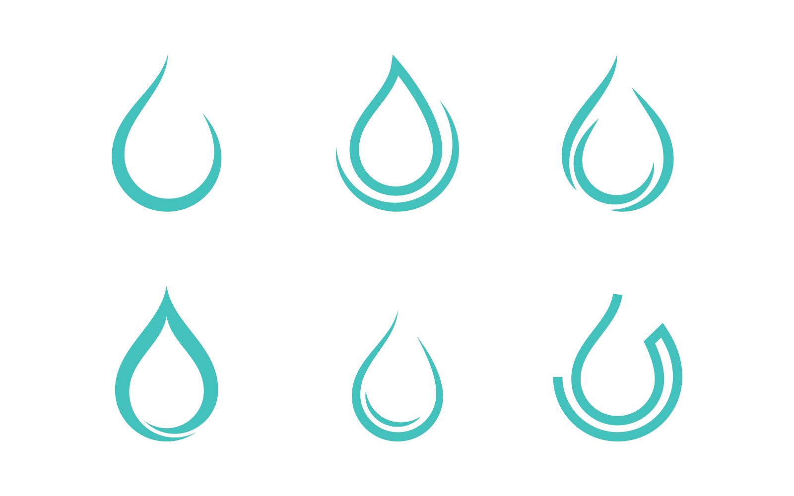 Set of Water drop illustration logo vector design