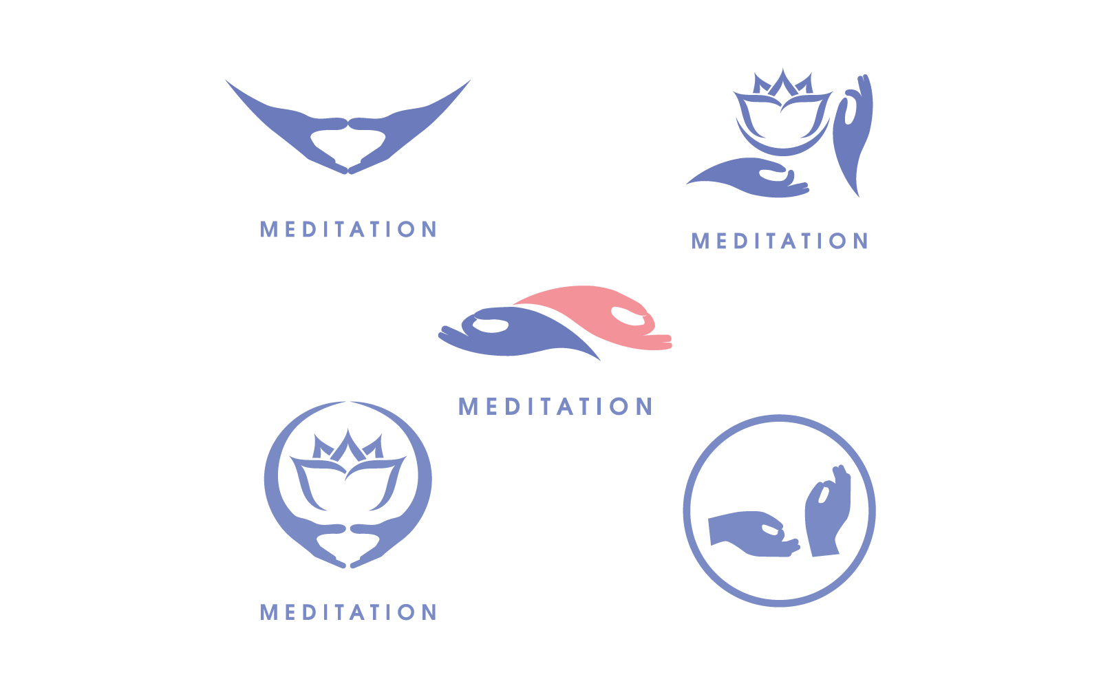 Zen-Blume, Lotusblumen, Illustration, Logo, Vektordesign