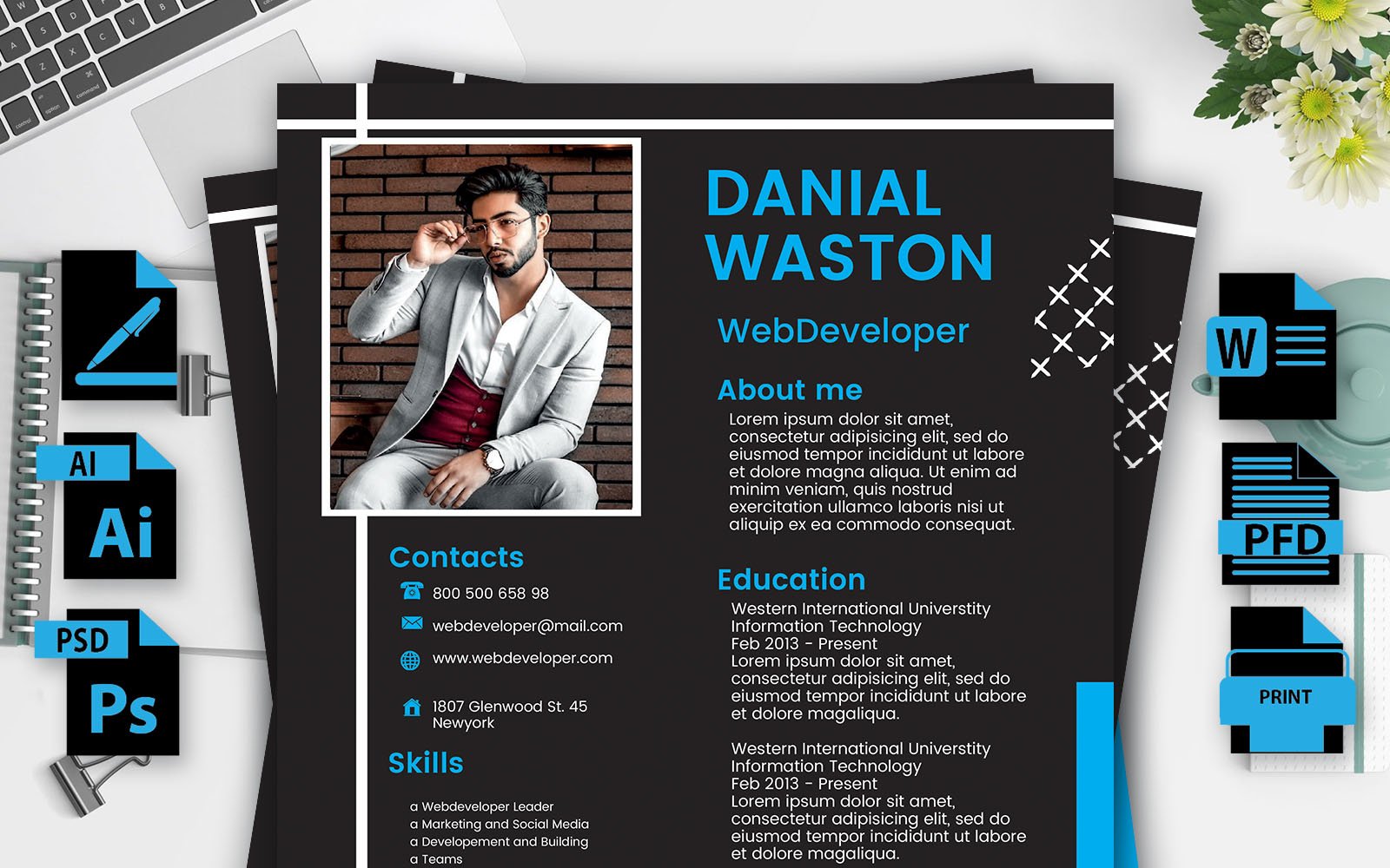 Template #341136 Resume With Webdesign Template - Logo template Preview