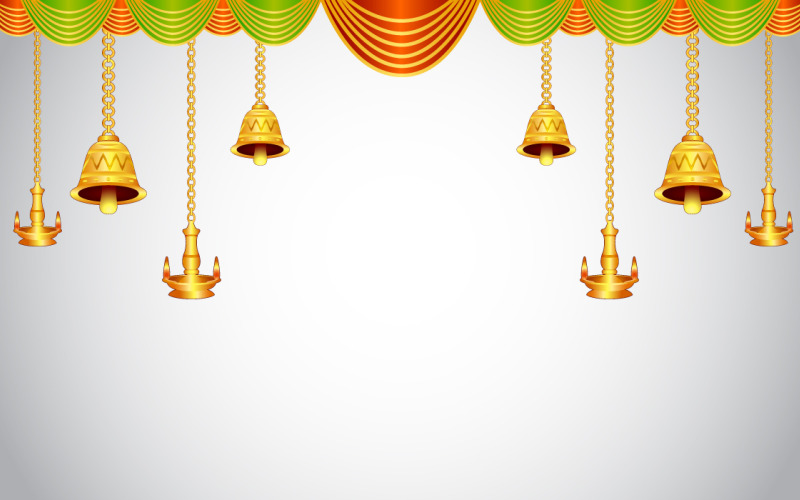 Curtains Lamp s and Bells Vector Template Vector Graphic