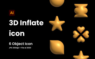 3D Inflate Icon vibrant and Dynamic Visual Enhancement