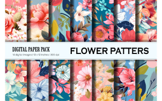 Floral Patterns 02. Digital Paper.
