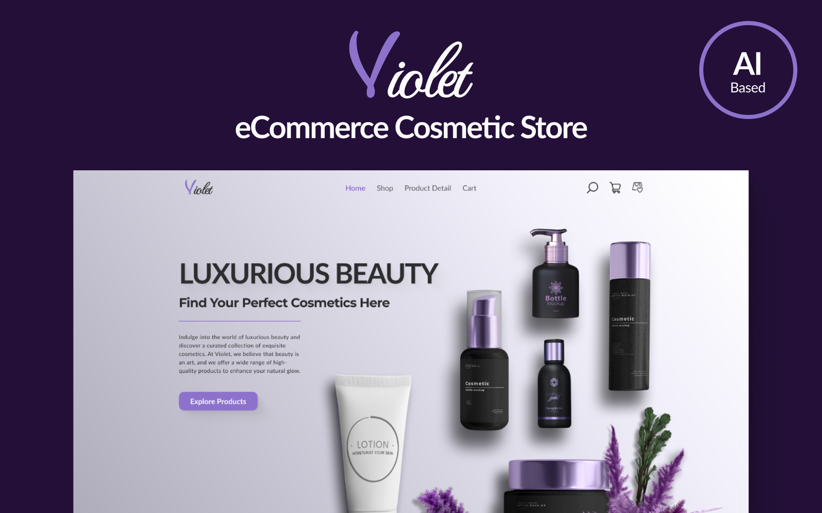 Violet - Glamorous Cosmetic Store HTML Template: Discover Beauty at Its Finest