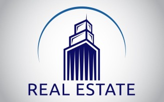 Blue theme Real Estate Logo Template