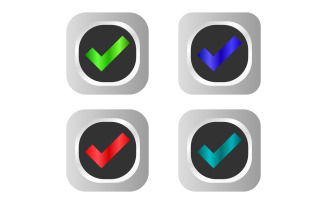Check button illustrated on a white background