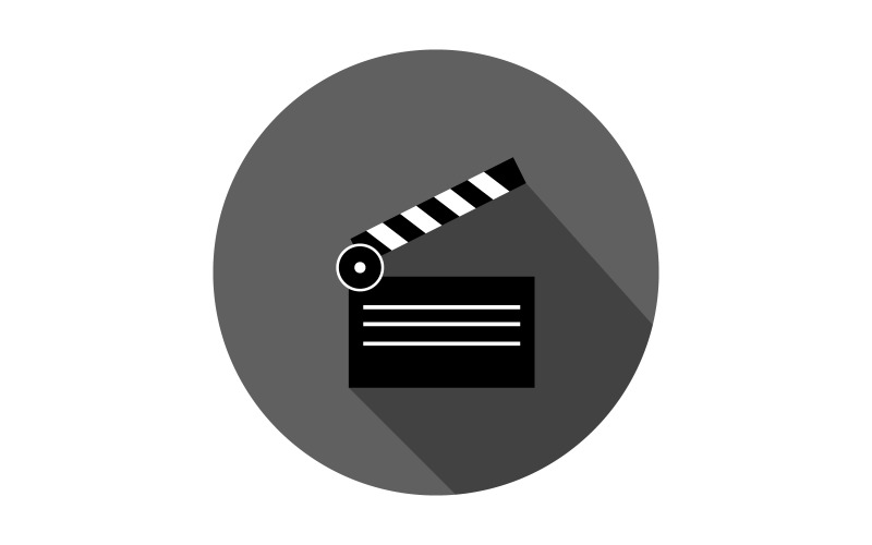 Clapperboard illustrated and colored on a white background Vector Graphic
