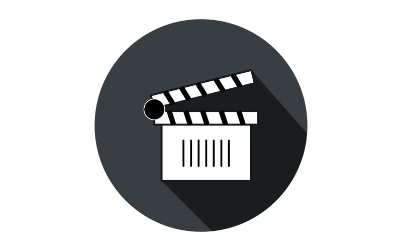 Clapperboard illustrated on a white background Vector Graphic