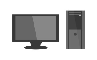 Computer illustrated and colored gray in vector on a white background