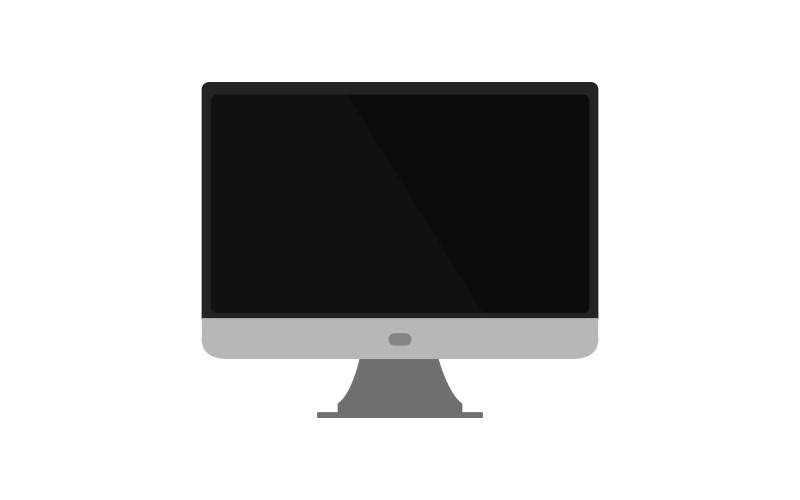 Computer monitor colored in vector on background Vector Graphic