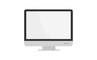Computer monitor colored in vector on white background