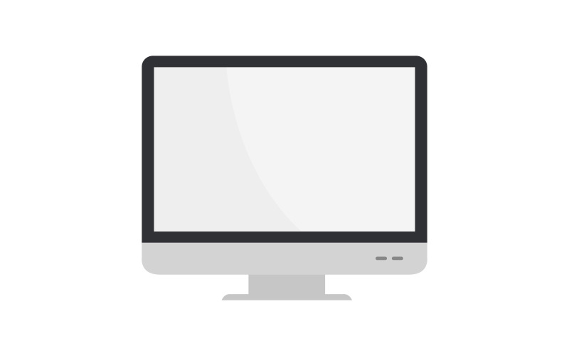 Computer monitor colored in vector on white background Vector Graphic
