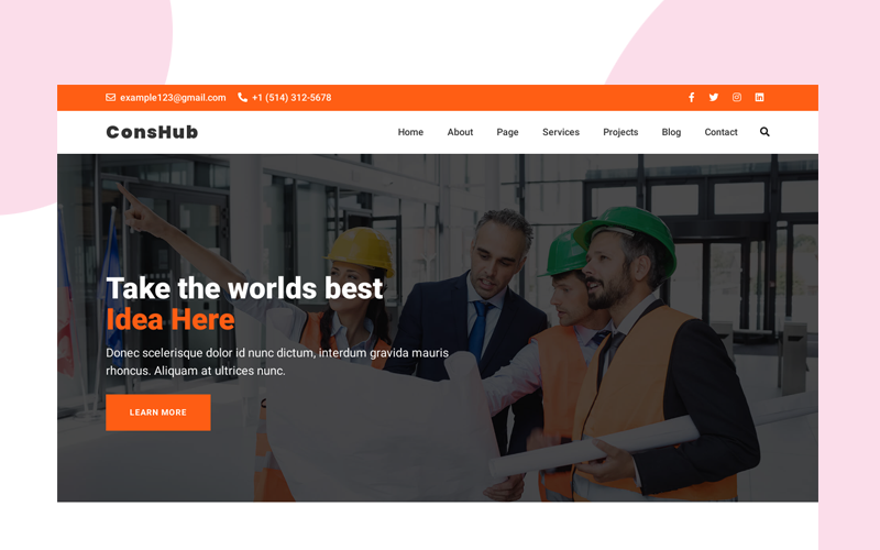 Consthub - Business Website HTML Template Website Template