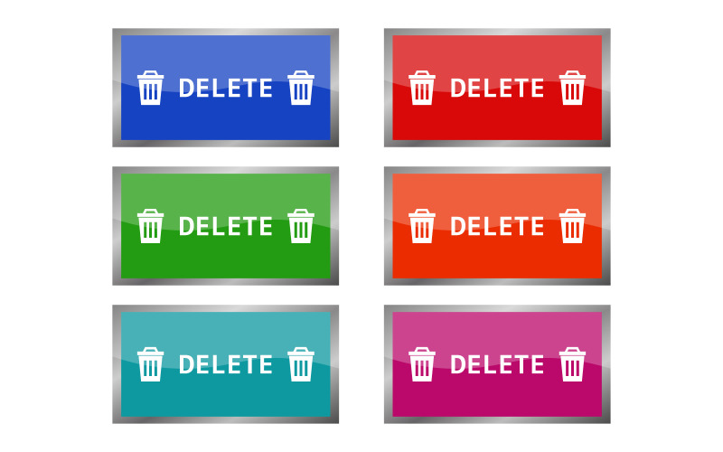 Delete button illustrated on background Vector Graphic