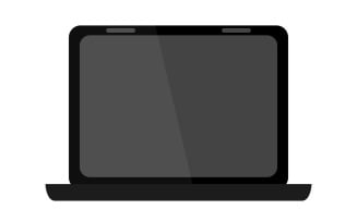 Laptop illustrated and colored in vector on a white background