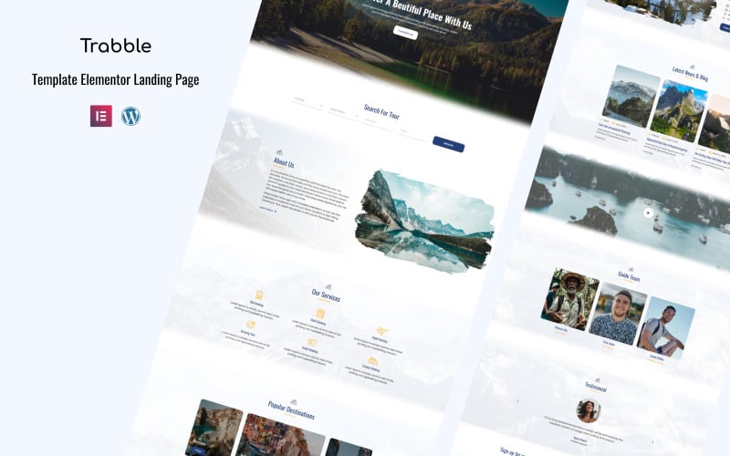 Trabble - Tour and Travels Elementor Landing Page Elementor Kit