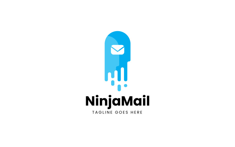 Blue Ninja - Minimal Logo Concept for E- Mail Client Logo Template