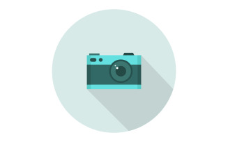 Camera icon illustrated and colored on a white background