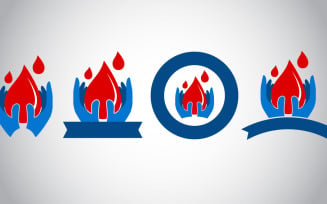 Donate Blood Symbols Set of Four Vector Template