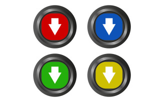 Download button illustrated in vector on background