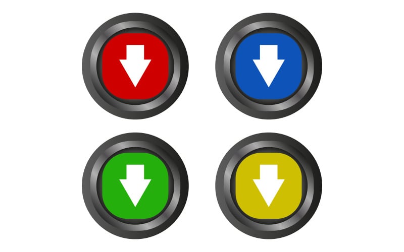 Download button illustrated in vector on background Vector Graphic
