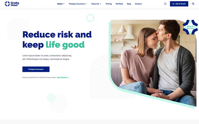 Grabyinsur - Insurance Company Wordpress Theme WordPress Theme
