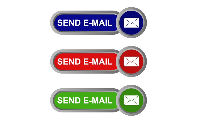 Send email button illustrated and colored on a white background Vector Graphic