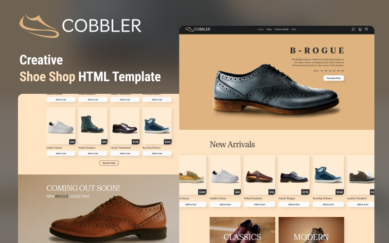 Step into Style with Cobbler: A Premium Shoe Store HTML Theme Website Template
