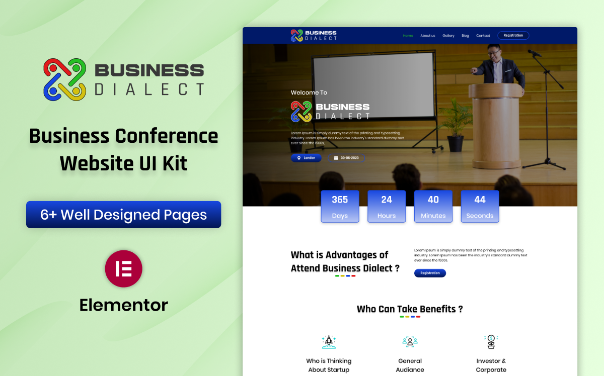 Business Dialect - Business Conference Website Elementor Kit