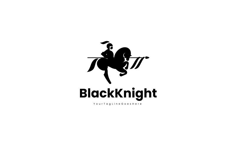 Black Knight Logo Security Guard Logo Template