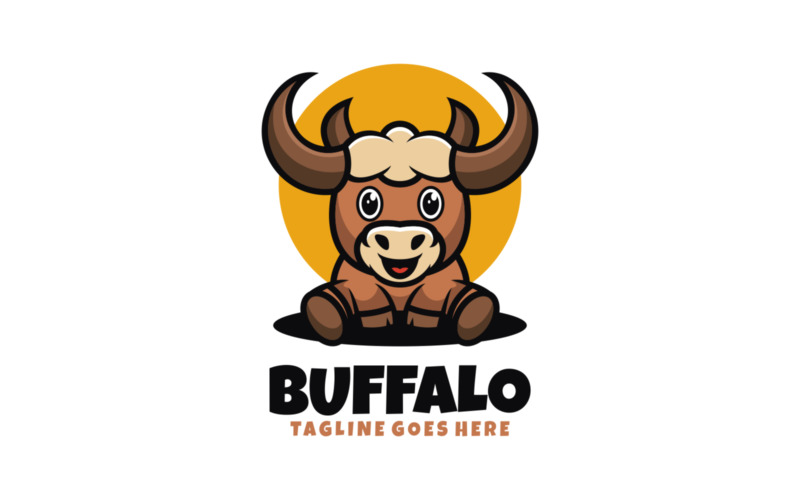 Buffalo Mascot Cartoon Logo Logo Template