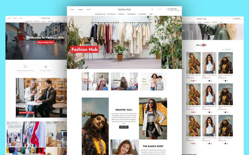 Fashion hub is an e-commerce website template Website Template