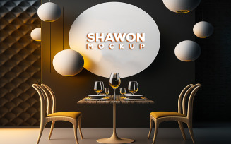 Neon Light Mockup | Restaurant Sing Logo Mockup | Shawon Mockup | Neon Light Shadow.