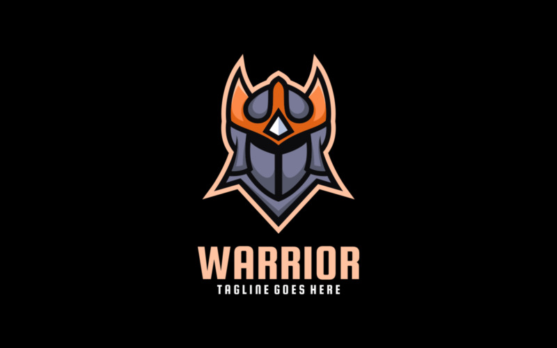 Warrior Simple Mascot Logo 1 Logo Template