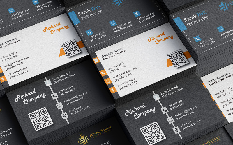 Bundle of 5 Business Card Templates - Visiting Cards Bundle Corporate Identity