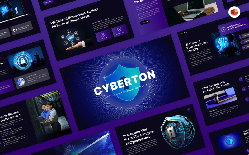 Cyberton - Cyber Security Powerpoint Template PowerPoint Template