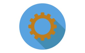 Gear illustrated in vector on white and colored background