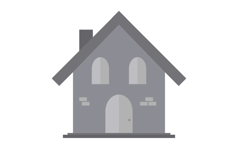 House in vector and colored on a white background Vector Graphic
