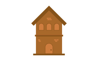House in vector illustrated and colored on background