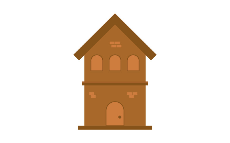 House in vector illustrated and colored on background Vector Graphic