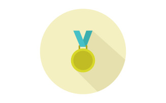 Illustrated and colored medal on background in vector