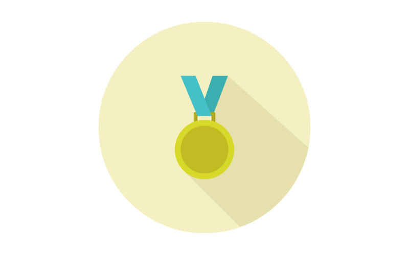 Illustrated and colored medal on background in vector Vector Graphic