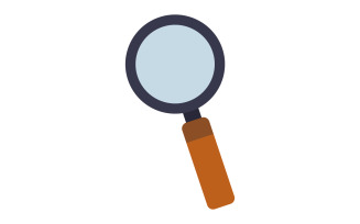 Illustrated magnifying glass on background