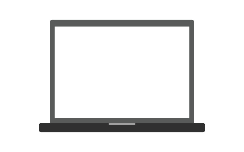 Laptop illustrated on a white background and colored in vector Vector Graphic