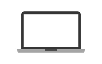 Laptop illustrated on a white background in vector
