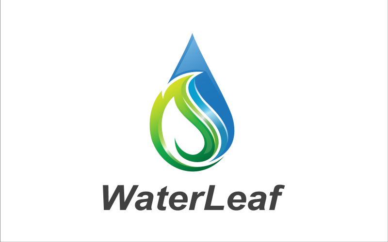 Logo NatureLeaf water Minimalist Memplates Logo Template