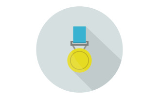 Medal illustrated and colored on a white background in vector