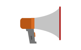 Megaphone illustrated and colored on a white background in vector