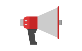 Megaphone illustrated on a white background