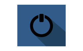 Power button illustrated in vector on white and colored background