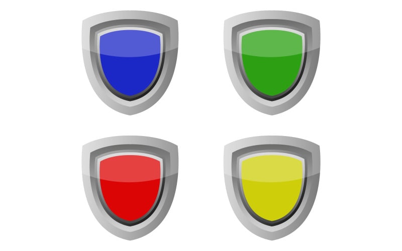 Shield in vector and colored on a white background Vector Graphic